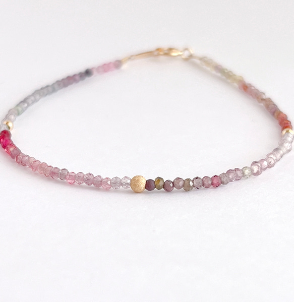 14kgf 天然マルチカラースピネルブレスレット