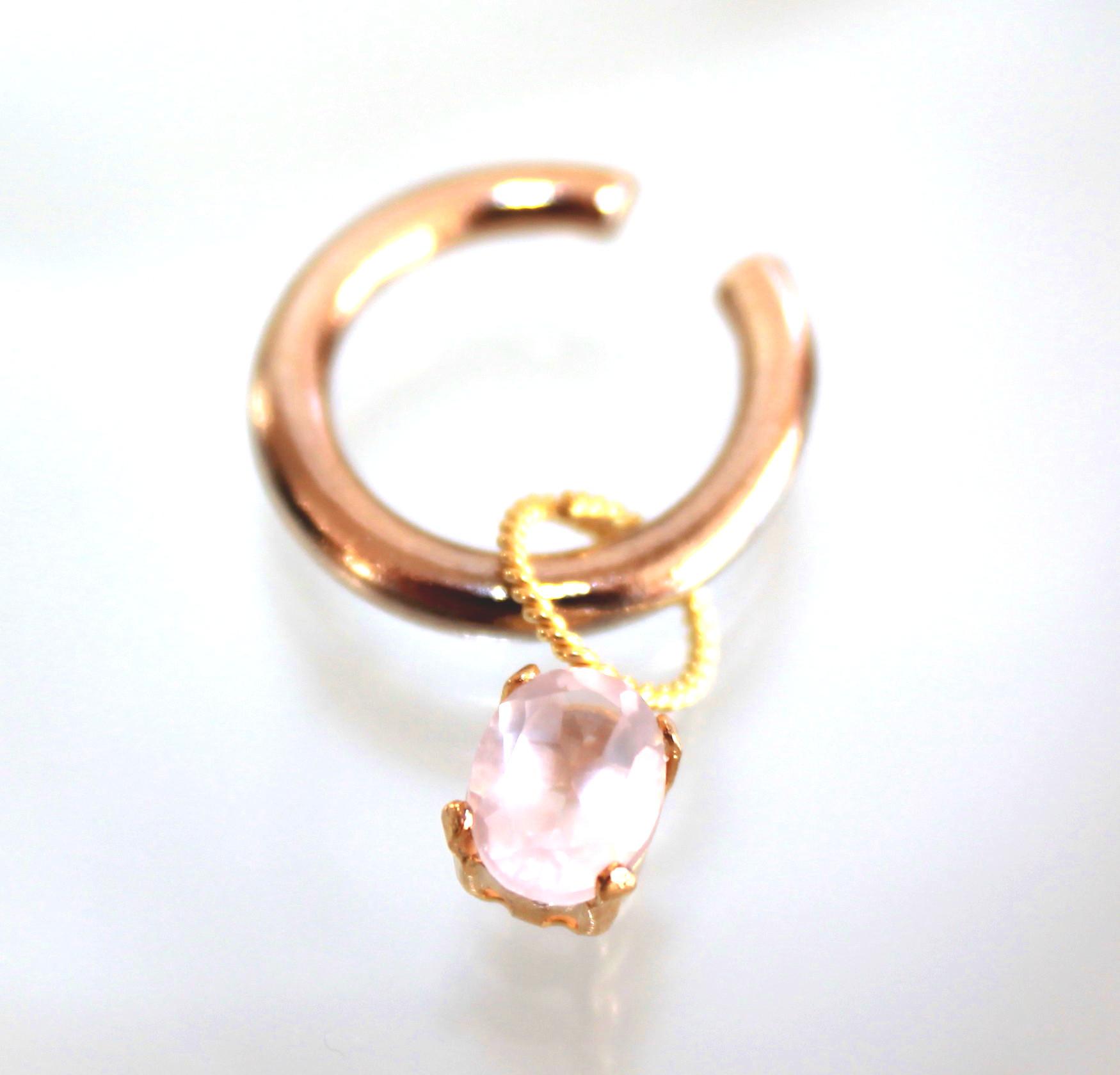 桜ローズクォーツイヤーカフ×２　3way Big Ear-cuff