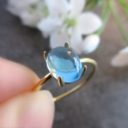 [再次上架] 8 x 6 毫米美麗的「藍色托帕石」戒指 [銀色可用] 第8張的照片