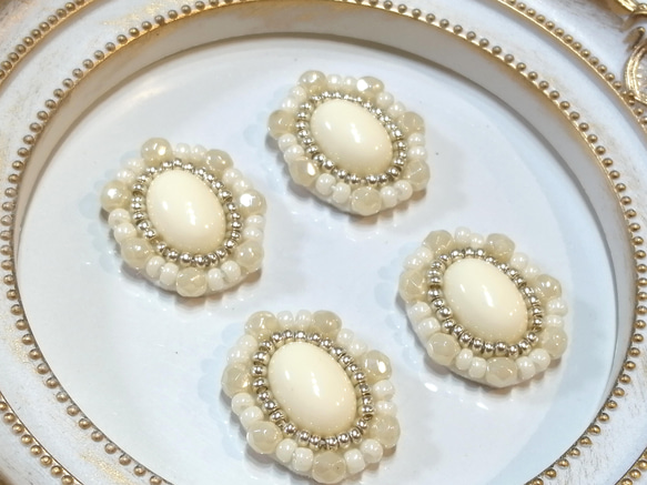 No.5】ビーズ刺繍カボション その他素材 K_Parts 通販 13304573