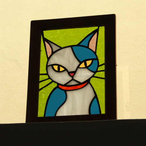猫のステンドグラス 白黒猫2 その他アート ADELY 通販 13304694