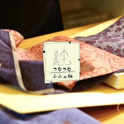 高級結城紬のリボンバレッタ　ベージュ　桜チャーム 8枚目の画像