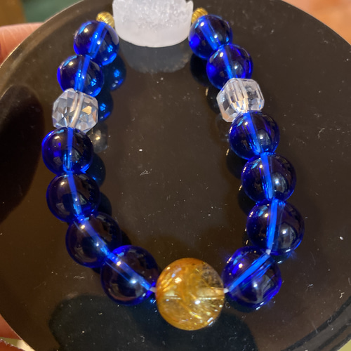 シベリアンブルークォーツとジオード ルチルクォーツ くるブレス