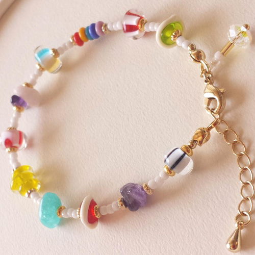 ベネチアンガラス ブレスレット【Aloha - 16】Venetian Glass +