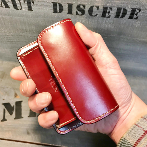 コインケース　コードバン　ハンドメイド コインケース 小銭入れ コードバン 革財布 マルチケース 手縫い