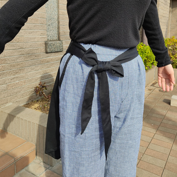 細見えワイドパンツ3Lトール・ラップスカート付き 4枚目の画像