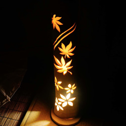 竹灯り・竹あかり・竹灯籠・竹灯篭・竹ランプ 繊細彫り～～ 癒しの灯り