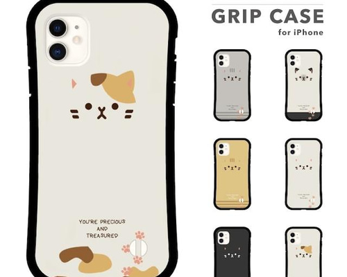 CASETiFY iPhone16用 おしゃれ かわいい ねこちゃん ケース スマホケース iPhone16 15 SE グリップケース 耐衝撃 TPU