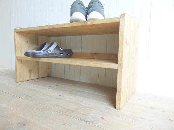 ※送料がかなり安くなりました！★オーダー可！●２段シューズラック●ナチュラルブラウン天然木●受注製作