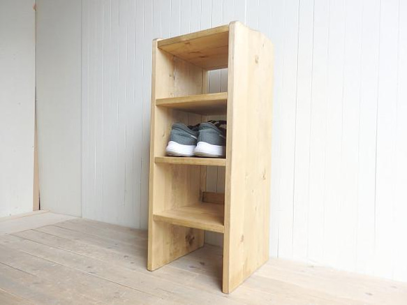 ★オーダー可！●5段シューズラック●ナチュラルブラウン天然木●受注製作 送料がかなり安くなりました！☆オーダー可！○5段シューズラック