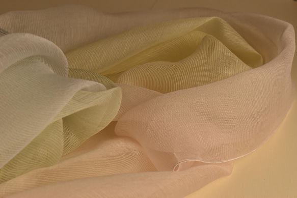 　新作　絹綿麻ストール「優しいさわやか色」 9枚目の画像