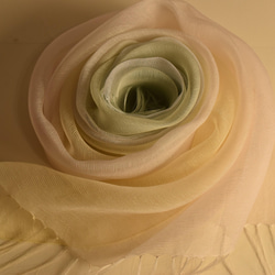 　新作　絹綿麻ストール「優しいさわやか色」 3枚目の画像
