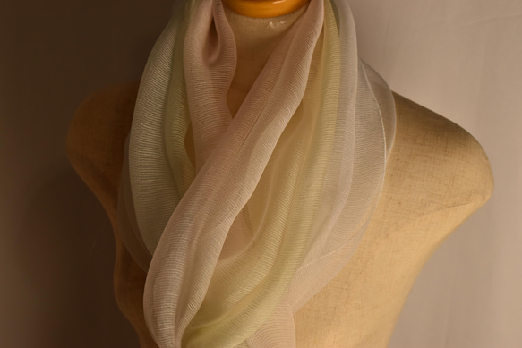 　新作　絹綿麻ストール「優しいさわやか色」 13枚目の画像