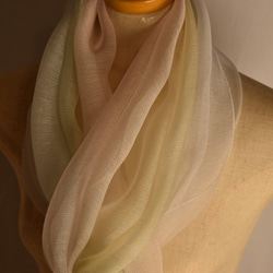 　新作　絹綿麻ストール「優しいさわやか色」 4枚目の画像