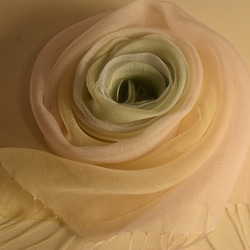 　新作　絹綿麻ストール「優しいさわやか色」 19枚目の画像