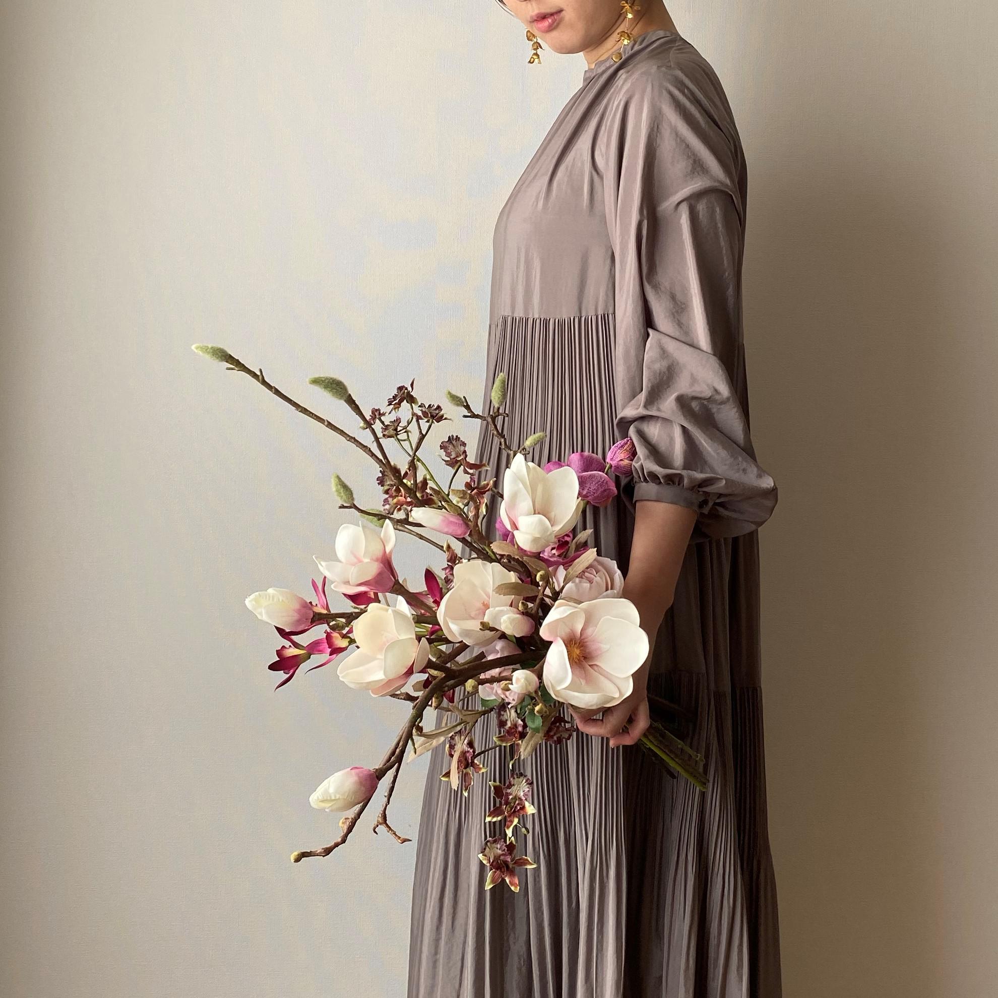 【和装ブーケ】マグノリアのブランチブーケ アーティフィシャル