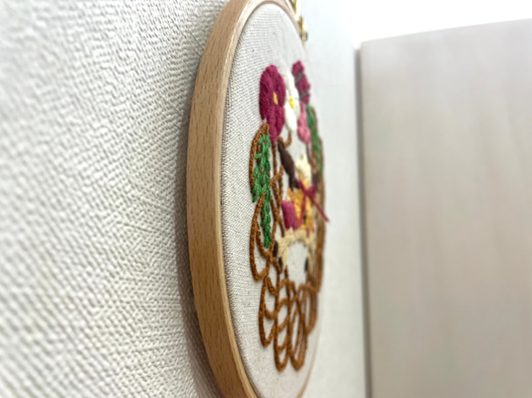 お正月(馬・しめ縄) 刺繍ファブリックボード 6枚目の画像