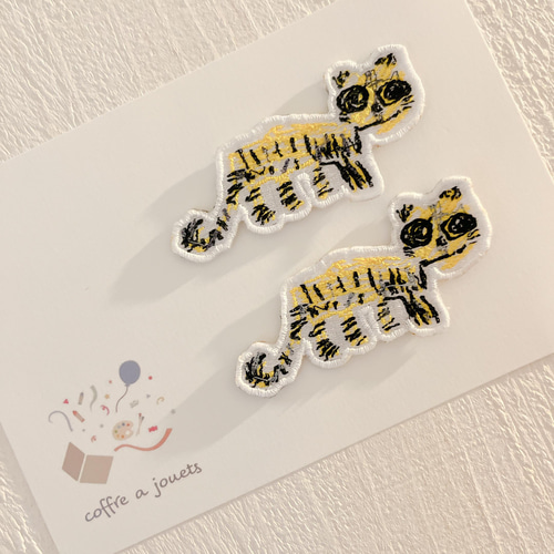 子供の絵刺繍ワッペン(2枚1セット)入園・入学・母の日・父の日・お祝い 