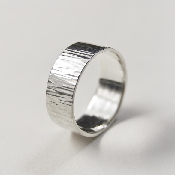 縦槌目 シルバーフラットリング 7.0mm幅 VERTICAL｜SILVER RING｜661 4枚目の画像