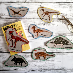 恐竜シリーズ　プテラノドンのしおり　ブックマーク　フェルト　手縫いの刺繍　 7枚目の画像