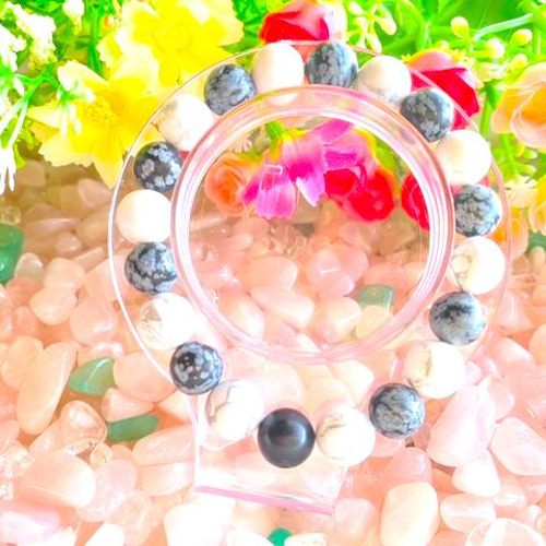 スノーフレークオブシディアン＊ブレスレットNo.57＊ ブレスレット TMS