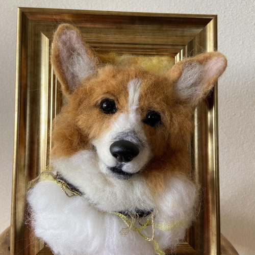 コーギー 羊毛フェルト コギ 羊毛 羊毛作品 犬 額 飾り