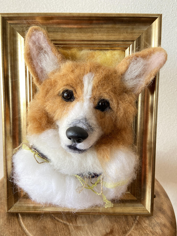 羊毛フェルト　コーギー　ハンドメイド コーギー 羊毛フェルト コギ 羊毛 羊毛作品 犬 額 飾り