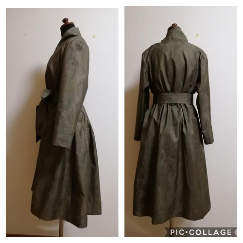 着物リメイク コートワンピース ハンドメイド ワンピース さら 着物リメイク コートワンピース ハンドメイド ワンピース さら