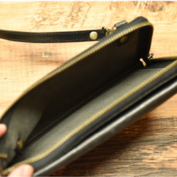 【1点限り】ポーチバッグ ハンドストラップ付 お財布 スマホポーチ インナーケース ブラック 15枚目の画像