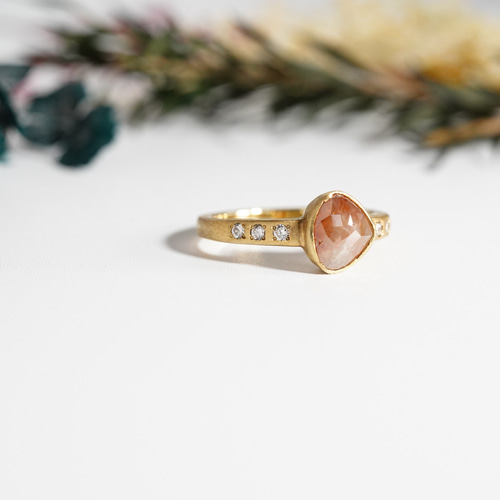 K18YG ハートカット天然ダイヤモンドリング 指輪・リング AARUSHI 通販  