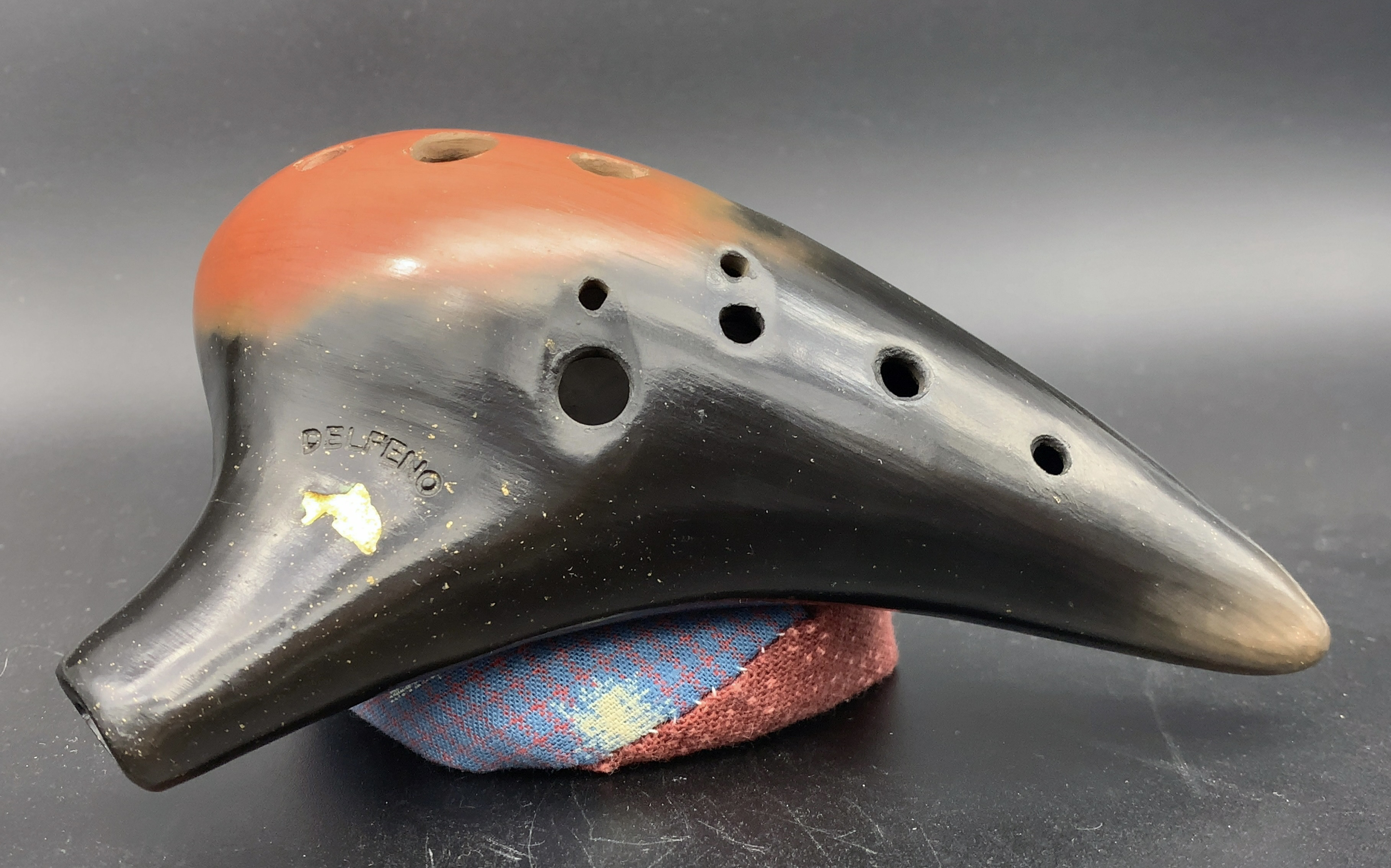 オカリナ 1C 黒陶(ピッコロ、ソプラノ•ハ長調)土の音工房いるか特製 黒陶(ピッコロ、ソプラノ•ハ長調)土の音工房いるか特製 1C オカリナ