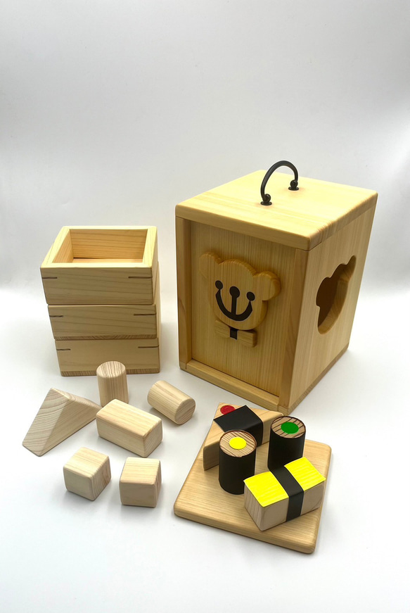 『遊山箱・つみき』　うさぎ　特別な日の贈り物　つみき遊び　木工 5枚目の画像