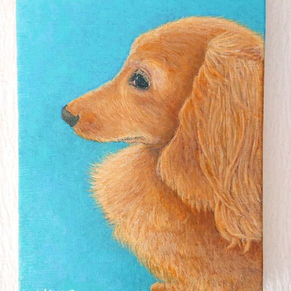 Smart  dog(油彩原画1点物) 3枚目の画像