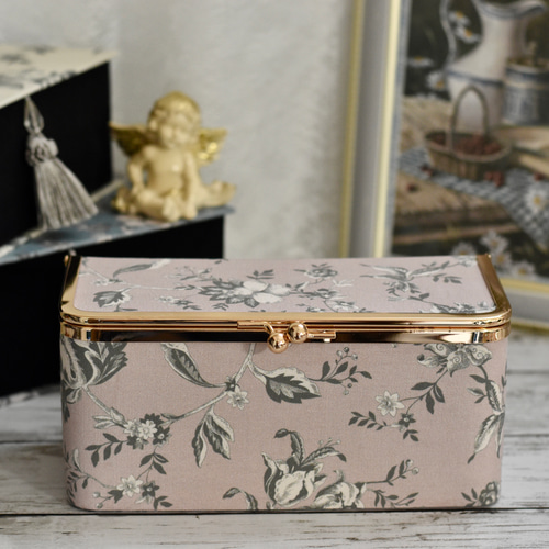 がま口ボックス・収納箱・マスクケース・トワルドジュイボタニカル柄