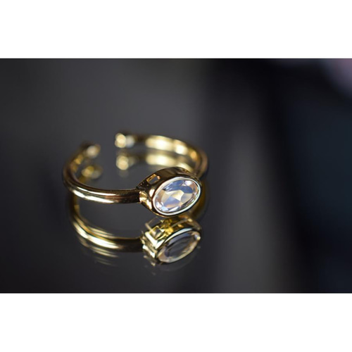 RG03 宝石質 天然 白トパーズ topaz リング 覆輪留め 指輪 イエロー