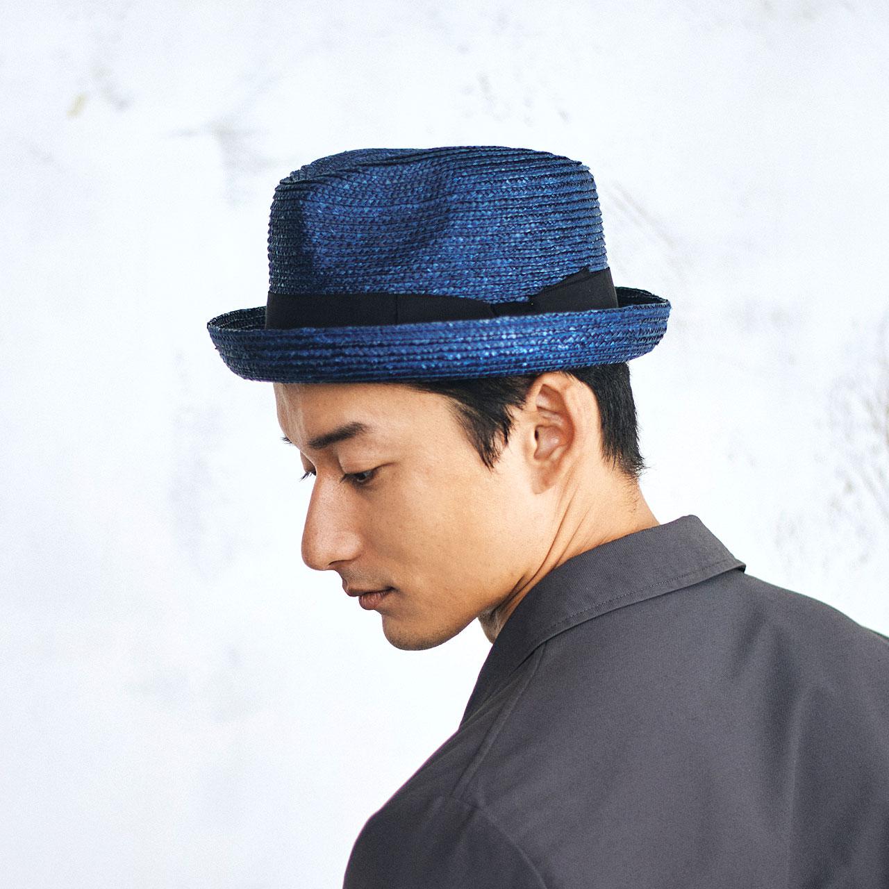 【chisaki】バオ 麦わら ベレー帽 トーク帽　ネイビー　ハットボックス付き chisaki】バオ 麦わら ベレー帽 トーク帽 ネイビー ハットボックス付き