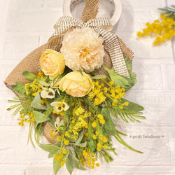 完成品】ひまわりとぶどうのリース アーティフィシャルフラワー アート