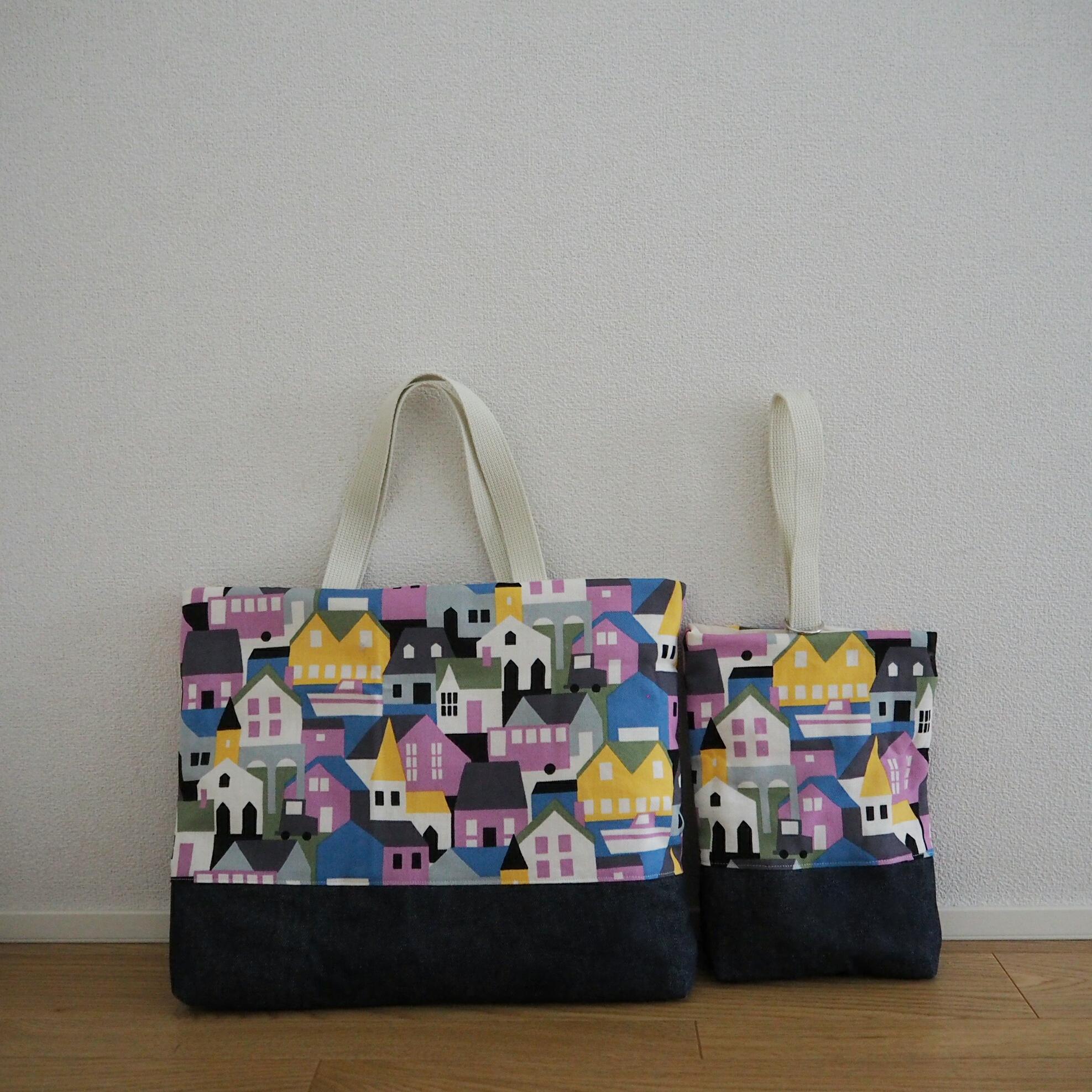 入園入学グッズ セット ☆ お家柄 ピンク × デニム