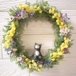 猫（ねこ） フラワー・リース のおすすめ人気通販｜Creema(クリーマ