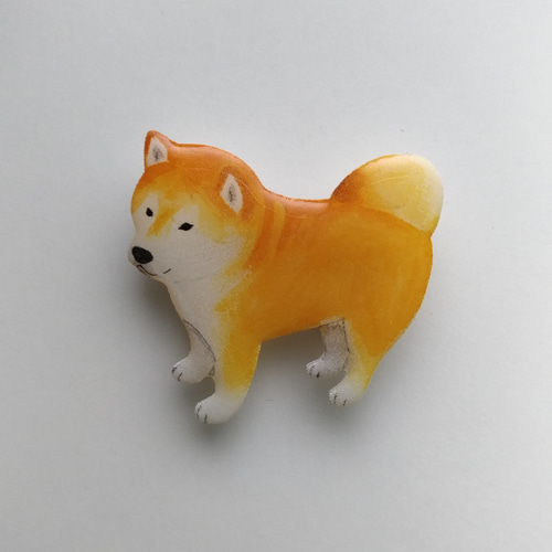 陶器]柴犬のブローチ[赤柴 黒柴] - CHOPICHOCO'S GALLERY