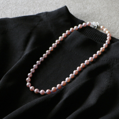 美シルエットが叶う◎】ホールガーメント 袖口パール付きワンピース