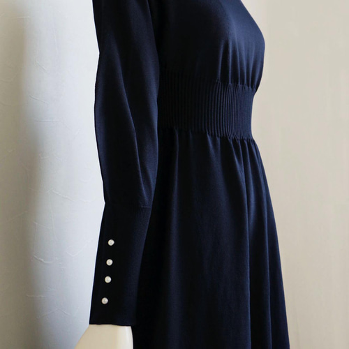 ジョリーミニョン ホールガーメント 袖口パール付きワンピース