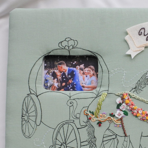 馬車刺繍のフォトフレーム ｰボタニカルｰ フォトフレーム・写真立て