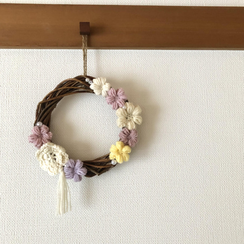 junpemi2点♡ぷくぷく鯉のぼり＆ラベンダーピンクのフラワーリース ピンクリース ナチュラルリース 春リース スプリングリース
