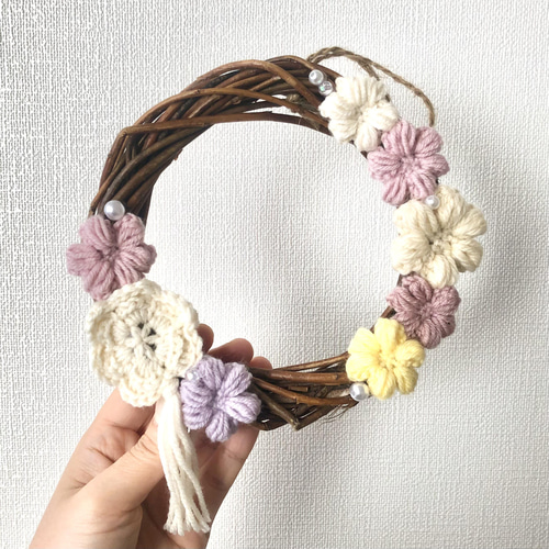 junpemi2点♡ぷくぷく鯉のぼり＆ラベンダーピンクのフラワーリース ドライフラワーのミニリース・ローズピンク リース MOOI -dried