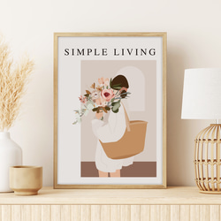 春のおしゃれイラストポスター / SIMPLE LIVING / 花 アートポスター / シンプル 2枚目の画像