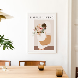 春のおしゃれイラストポスター / SIMPLE LIVING / 花 アートポスター / シンプル 3枚目の画像