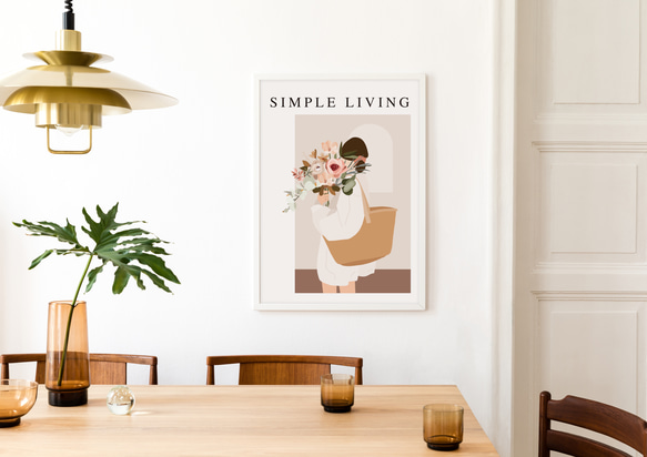 春のおしゃれイラストポスター / SIMPLE LIVING / 花 アートポスター / シンプル 3枚目の画像