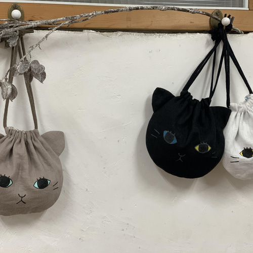猫さん巾着Bタイプ 猫巾着 巾着袋 Poponet+ 通販 13310926｜Creema