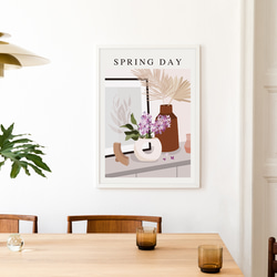 春のおしゃれイラスト ポスター / SPRING DAY / アートポスター / シンプル インテリア 3枚目の画像